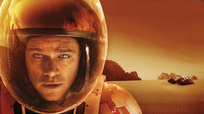 Astronaut Mark Watney from The Martian on Mars