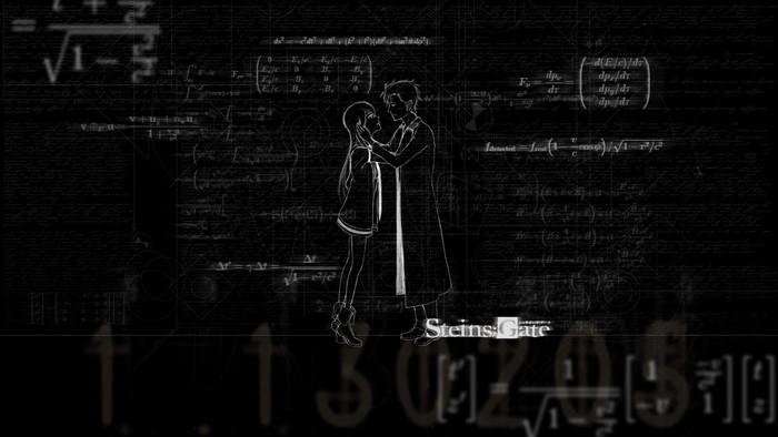 Steins;Gate anime screenshot with mathematical equations