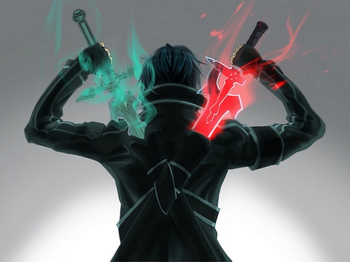 Kirigaya Kazuto from Sword Art Online with two swords