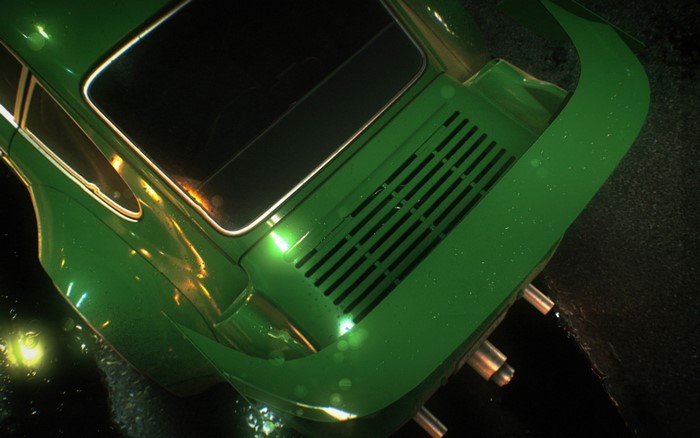Green Porsche 911 RWB from Need for Speed 2015
