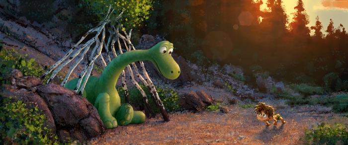 Arlo the Brachiosaurus and Spot from The Good Dinosaur