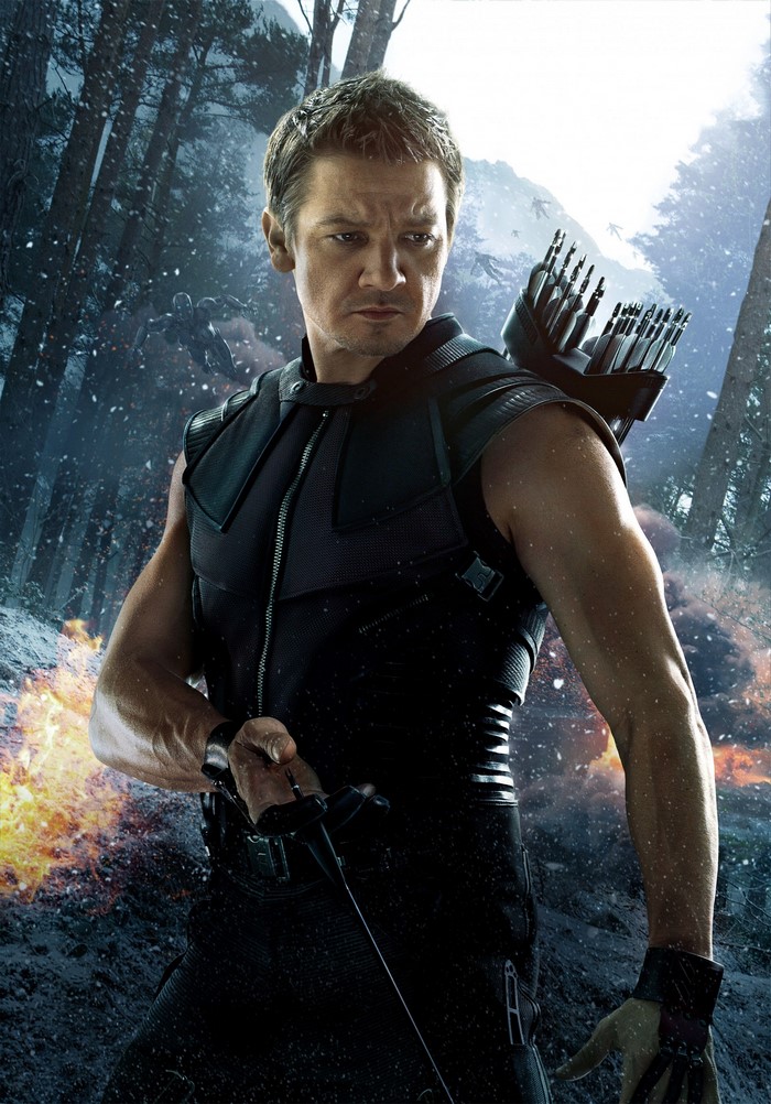 Hawkeye from The Avengers in Avengers Age of Ultron