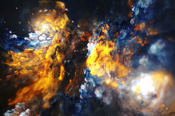 Abstract colorful nebula in outer space