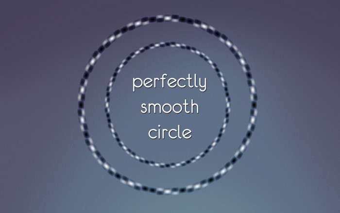 Perfectly smooth circle text on abstract background