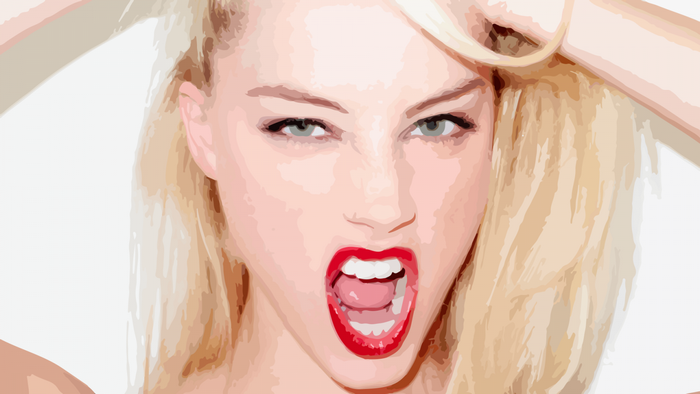 Amber Heard Vector Art with Bold Expression