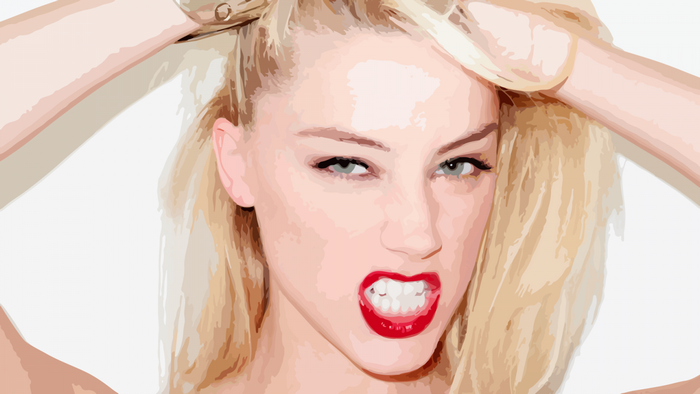 Amber Heard Fierce Expression Vector Art