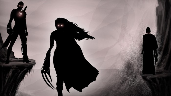 Dark Fantasy Silhouettes in Monochrome