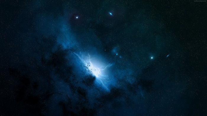 Deep space nebula with stars and galaxies