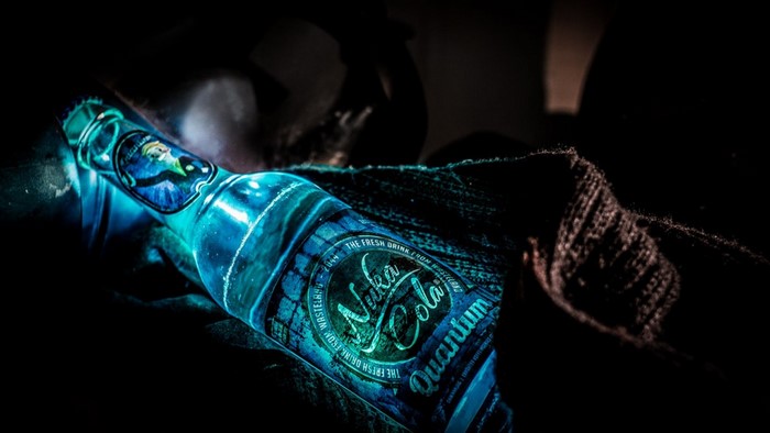 Glowing Nuka Cola Quantum Bottle from Fallout