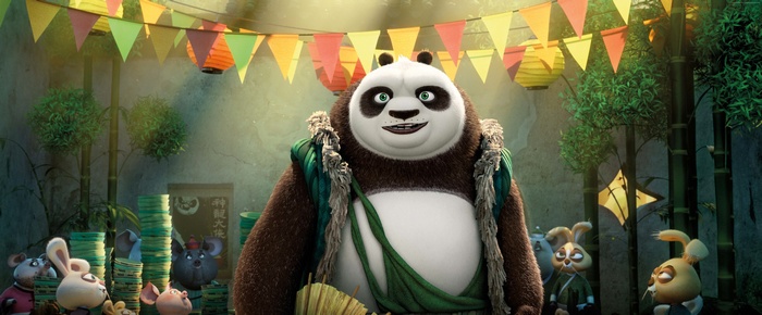 Po from Kung Fu Panda 3 with other characters