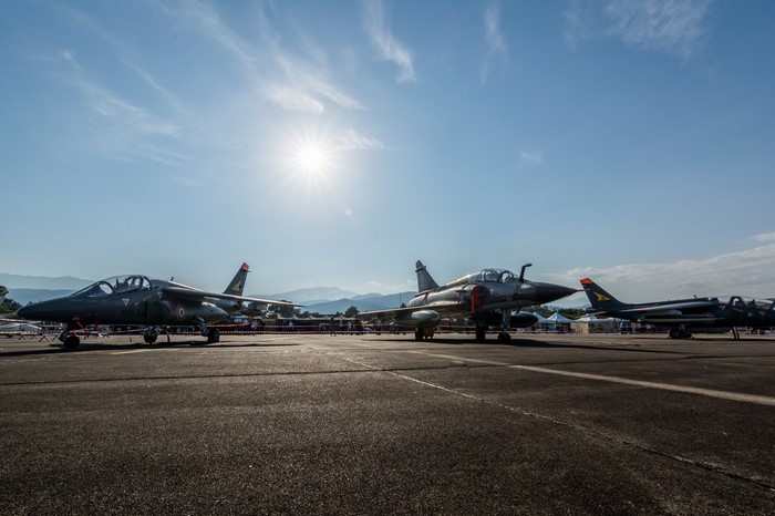 French Air Force Mirage 2000 fighter jets on tarmac