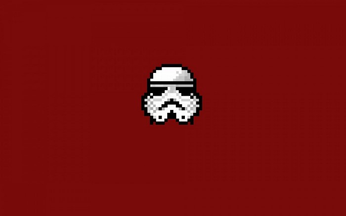 Pixel art Stormtrooper helmet from Star Wars