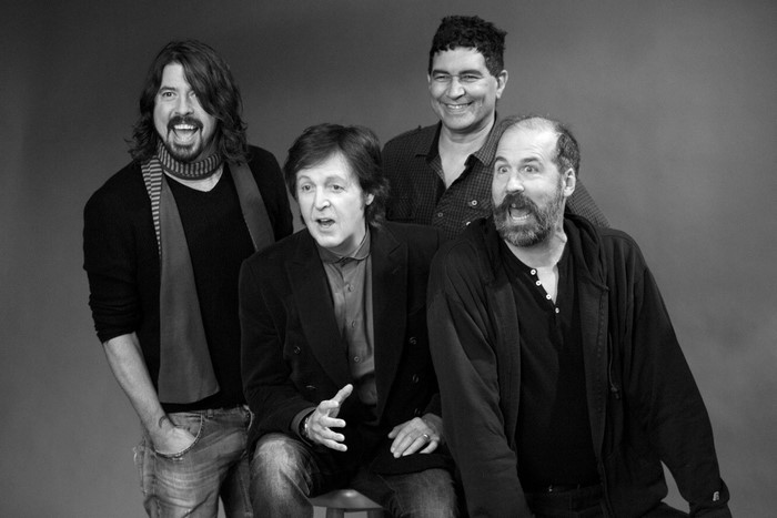 Paul McCartney, Dave Grohl, Krist Novoselic, and Pat Smear
