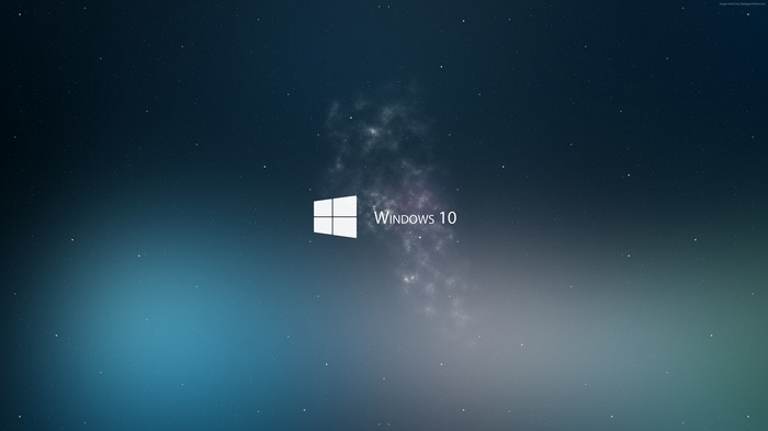 Windows 10 logo on a starry background