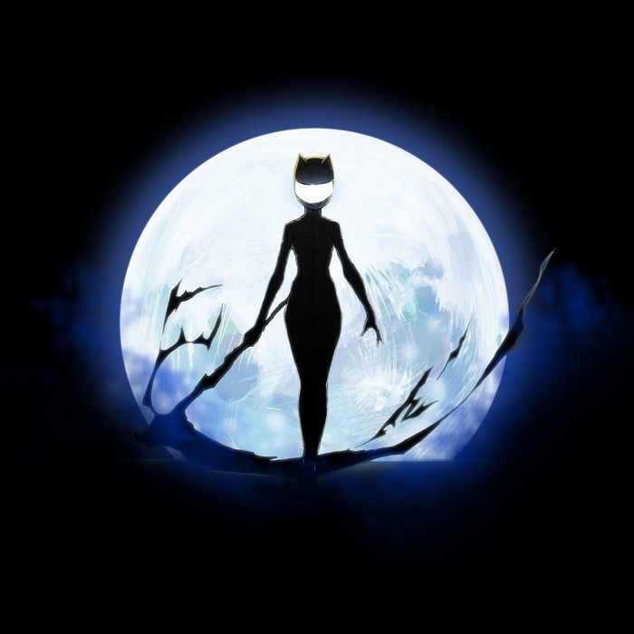 Celty Sturluson from Durarara!! against the moon