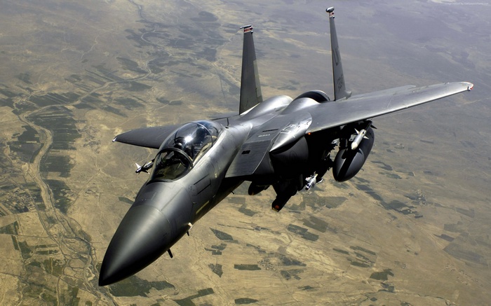 F-15 Eagle tactical fighter jet in flight