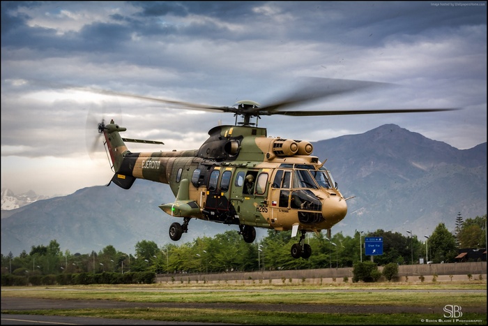AS 532AL Cougar military helicopter in flight