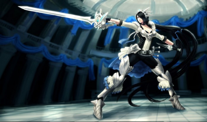 Fiora from League of Legends with sword