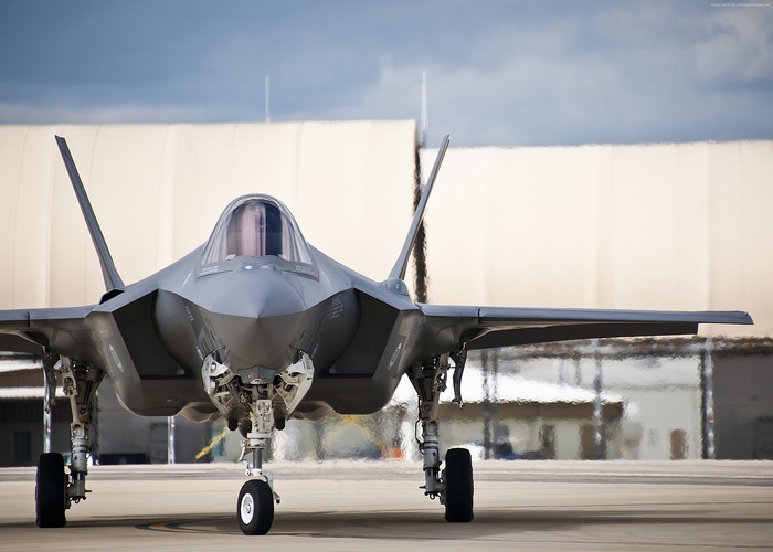 Lockheed Martin F-35 Lightning II fighter jet on tarmac