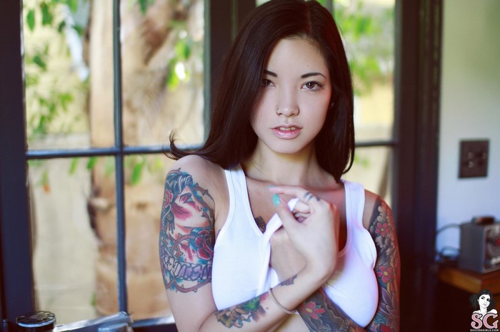 Myca Suicide portrait with tattoos