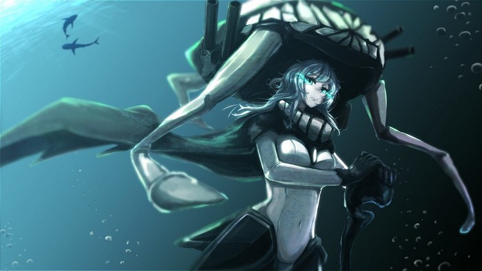 Wo Class Aircraft Carrier from Kantai Collection underwater