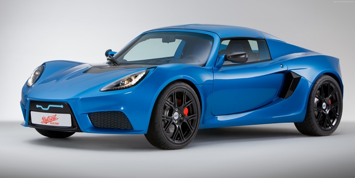 Blue Detroit Electric SP:01 electric sports car