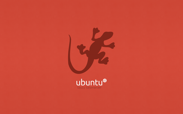 Ubuntu Saucy Salamander logo with gecko illustration
