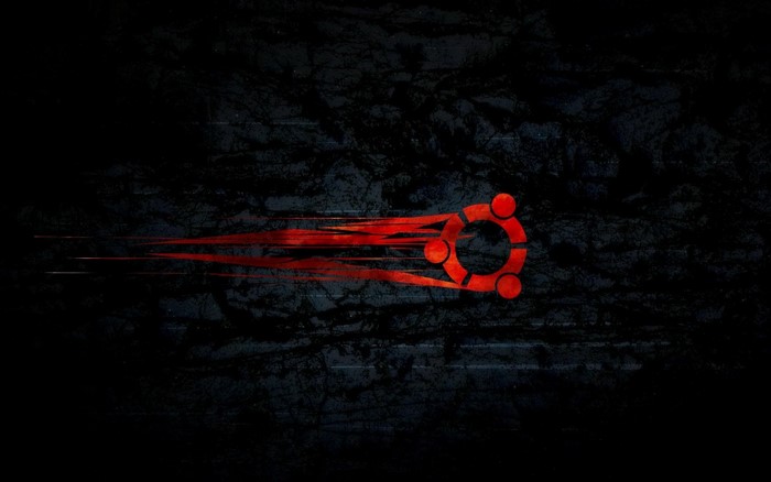Ubuntu logo with red streaks on dark background
