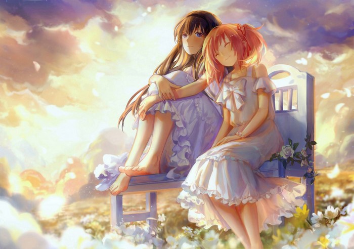 Akemi Homura and Kaname Madoka from Mahou Shoujo Madoka Magica