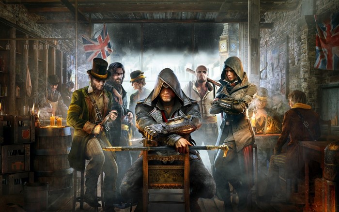 Assassins Creed Syndicate characters in a pub