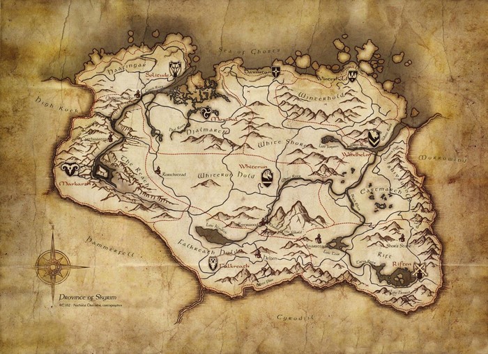 Map of The Elder Scrolls V: Skyrim