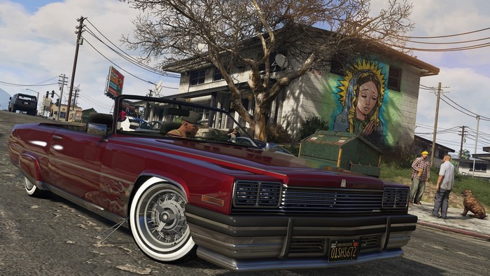 Red convertible car in Grand Theft Auto V