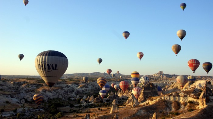Hot air balloons over Cappadocia, Turkey