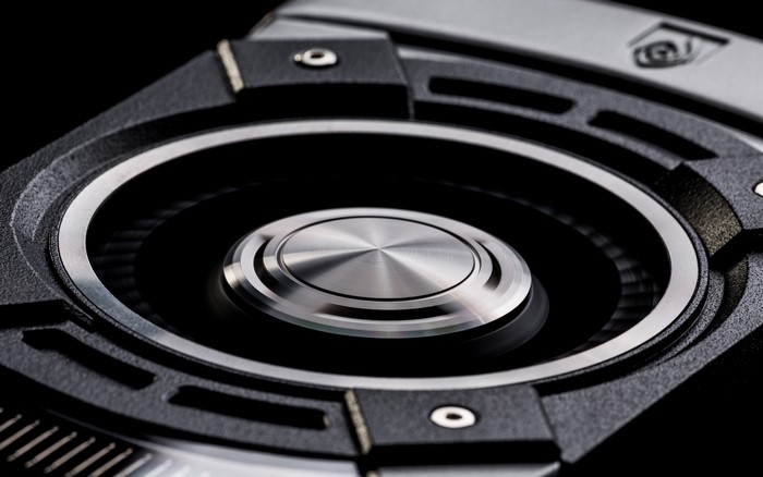 Nvidia GeForce graphics card cooling fan closeup