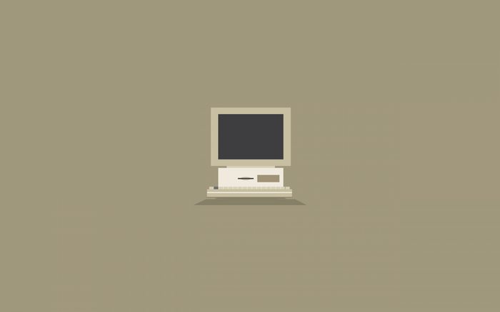 Minimalist illustration of an old computer