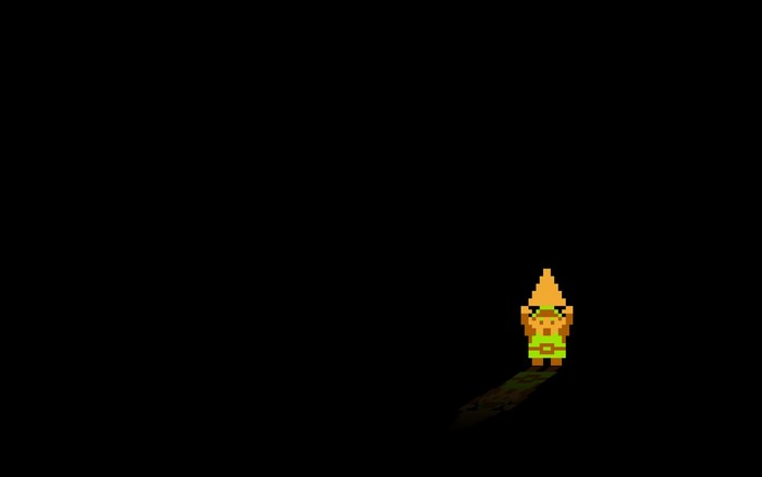 Link from The Legend of Zelda, 8-bit pixel art