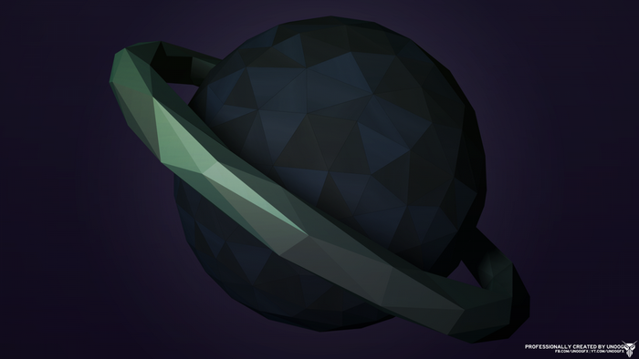 Low poly planet with a ring