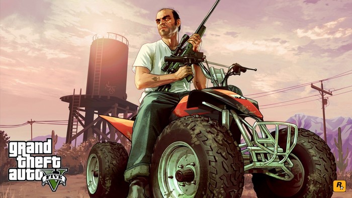 Trevor Philips from Grand Theft Auto V on an ATV