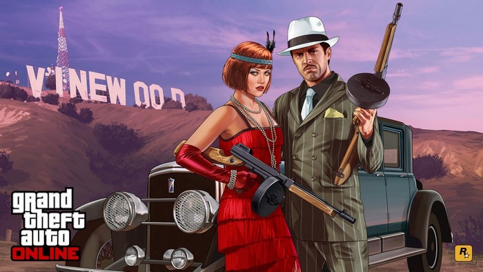 Grand Theft Auto Online: 1920s Gangsters with Hollywood Sign