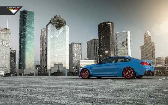 Blue BMW M4 GTRS4 by Vorsteiner in Houston