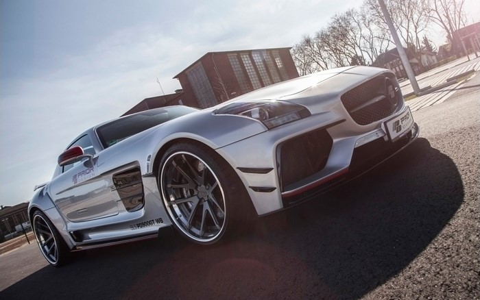 Silver Mercedes-Benz SLS AMG PD900GT by Prior Design