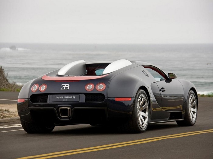 Bugatti Veyron Fbg on a coastal road