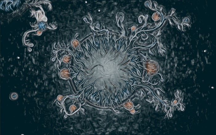 Abstract digital art illustration with fractal patterns