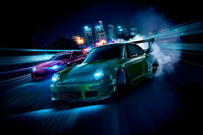 Need for Speed: Porsche 911 and Subaru BRZ racing at night