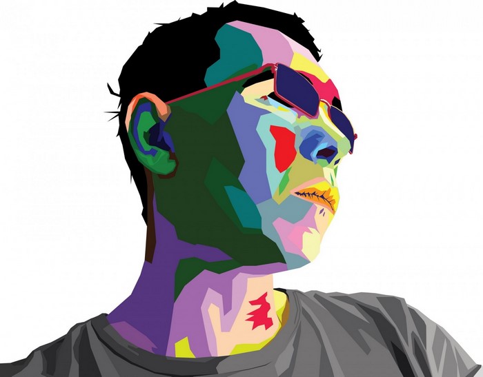 Man with sunglasses in pop art style