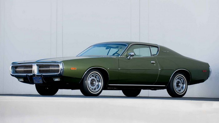 Green 1973 Dodge Charger SE