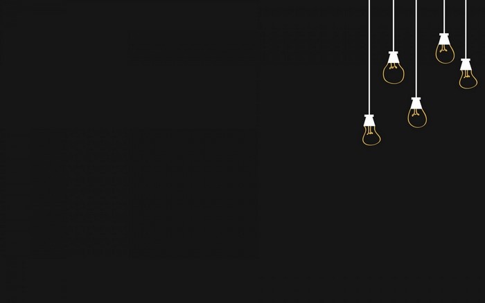 Minimalist Hanging Light Bulbs on Dark Background