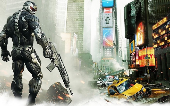 Crysis Nanosuit Soldier in Devastated Times Square
