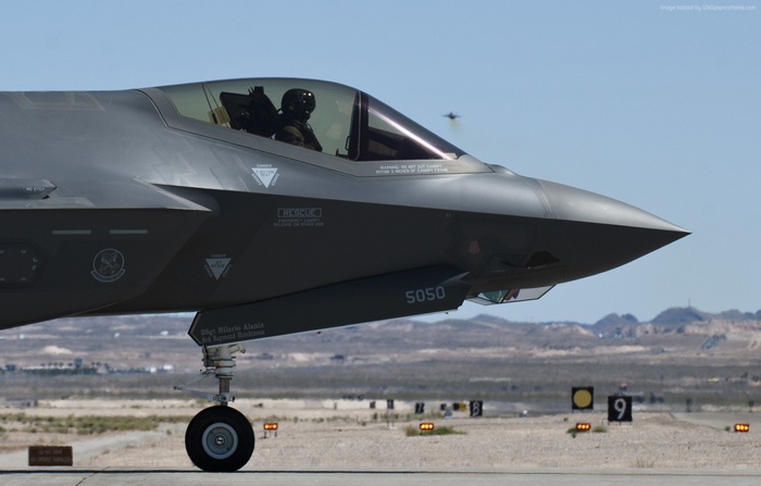 F-35 Lightning II fighter jet on runway