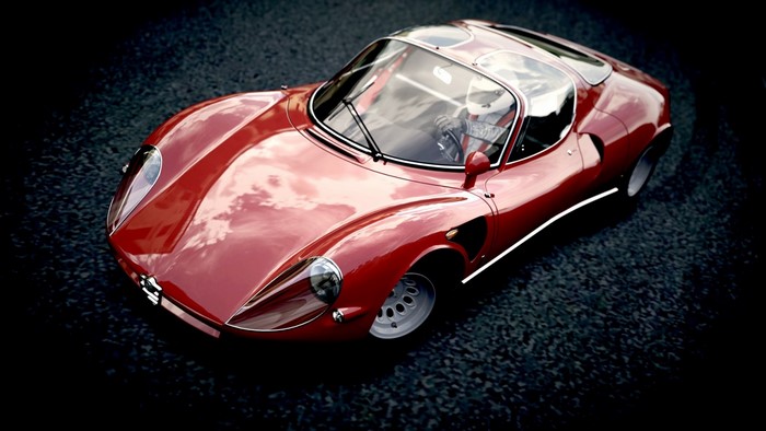 Red Alfa Romeo 33 Stradale sports car